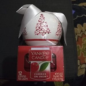 NWT Yankee candle Cherry on top tea light set